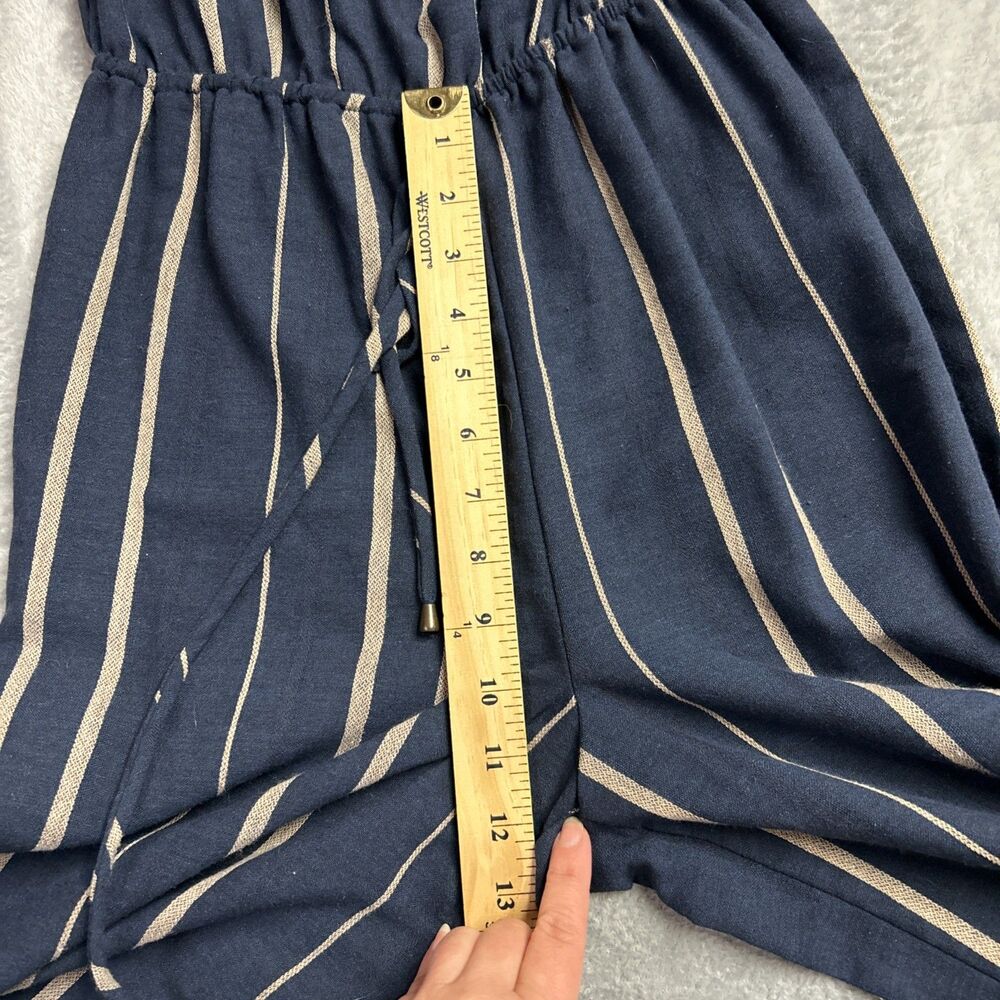 Universal Thread Jumpsuit Romper NWT - Striped Navy/Tan Wide Leg Sz XS - Picture 14 of 16